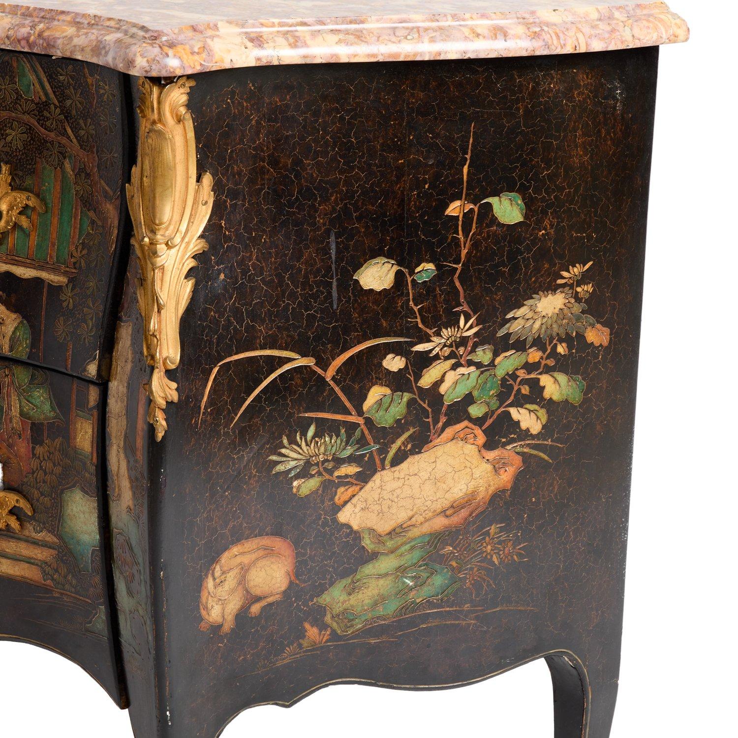 Brass A Pair of French Louis XV-Style Two-Drawer Chests