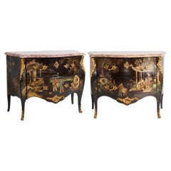 A Pair of French Louis XV-Style Two-Drawer Chests