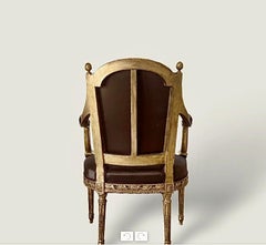 A Pair of French Louis XVI Giltwood Side Chairs circa 1780