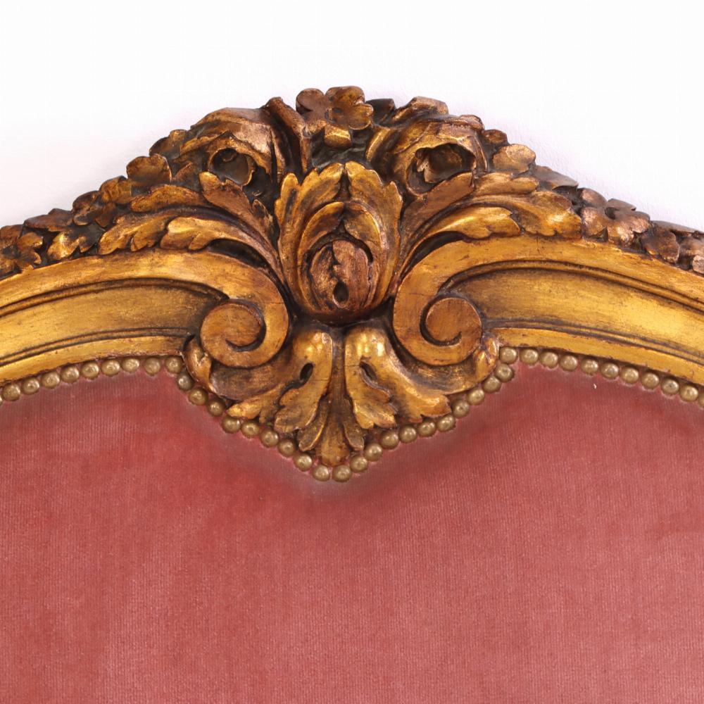 Upholstery A Pair of French Louis XVI Style Carved Giltwood Twin Beds, C. 1920. For Sale