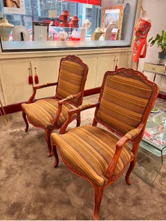 Fauteuils Vintage en tissu naturel tissé à la main, années 1980