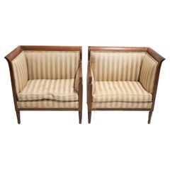 A Pair of French Mahogany Art Deco Chairs