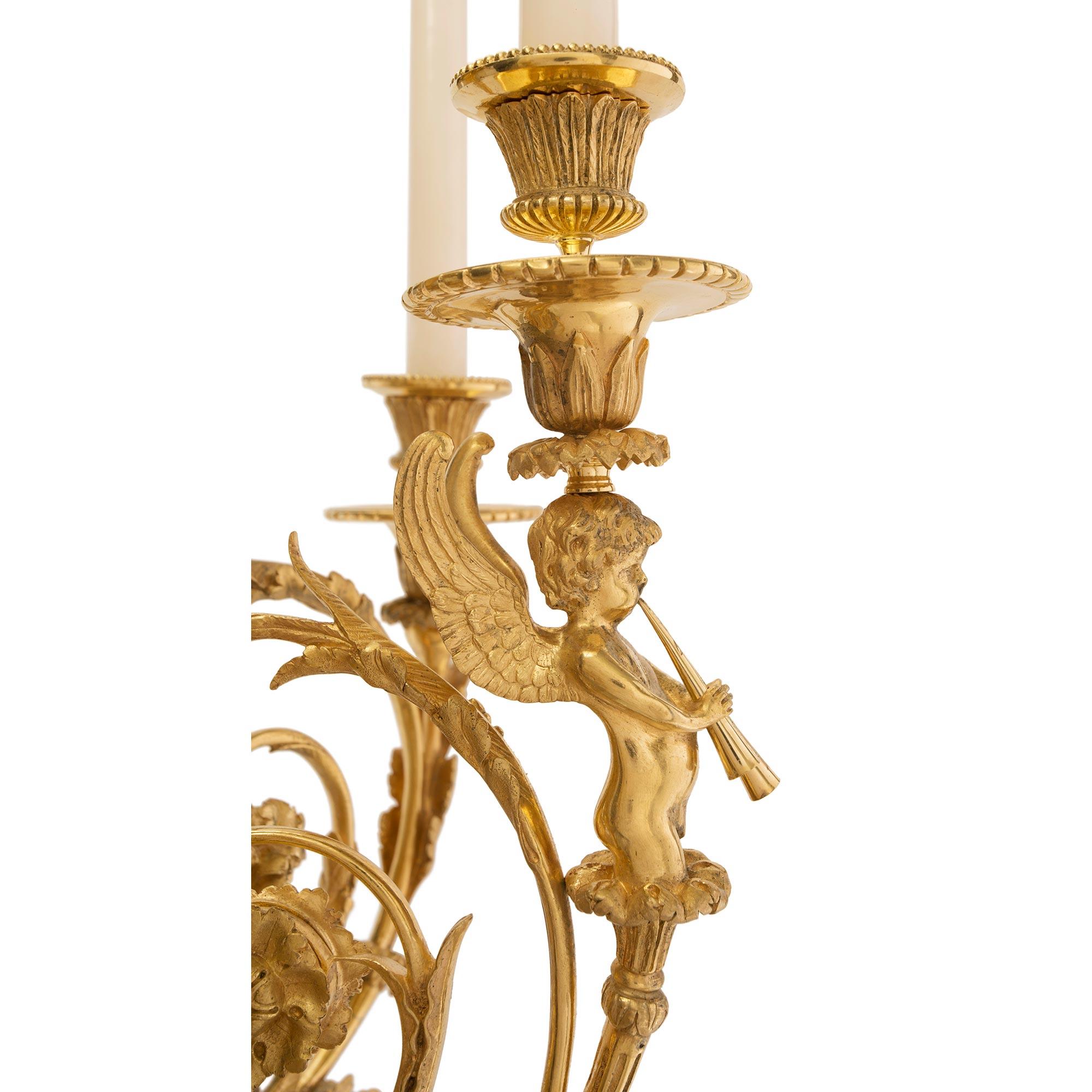 Pair of French Mid-19th Century Louis XVI Style Ormolu, Possibly by Henry Dasson 4