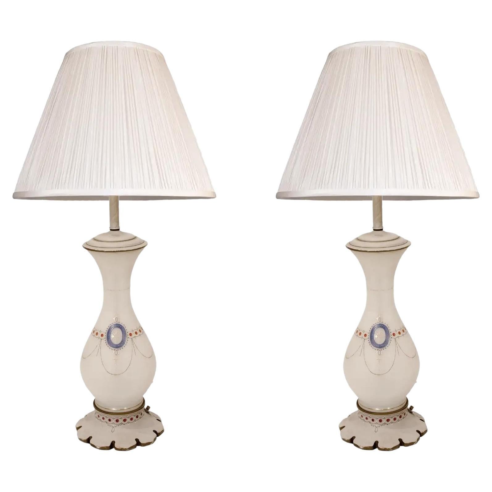 Paire de lampes à vase d'époque Napoléon III