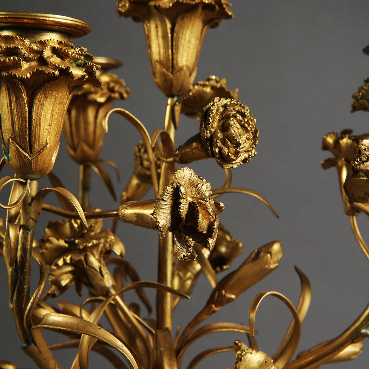 Pair of French Neoclassical Gilt Bronze Candelabra 1