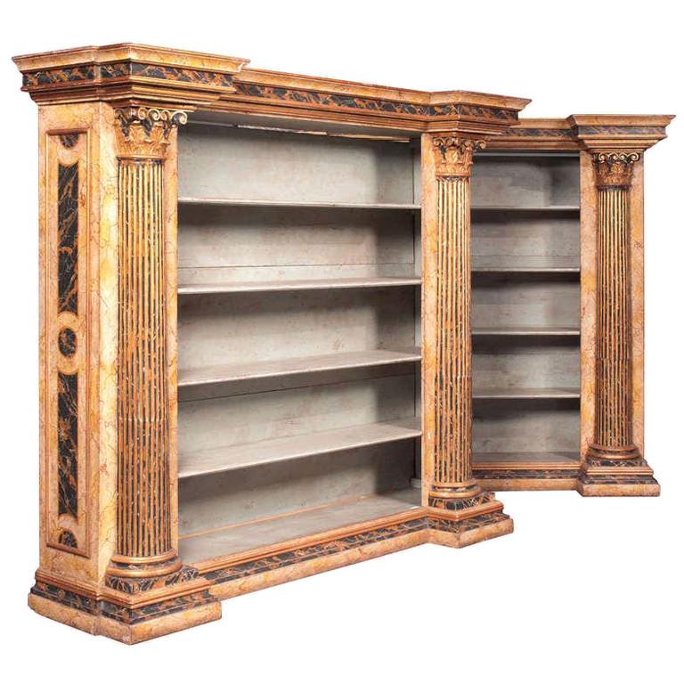 An Early 20th Century Pair of French Neoclassical Style Bookshelves For Sale