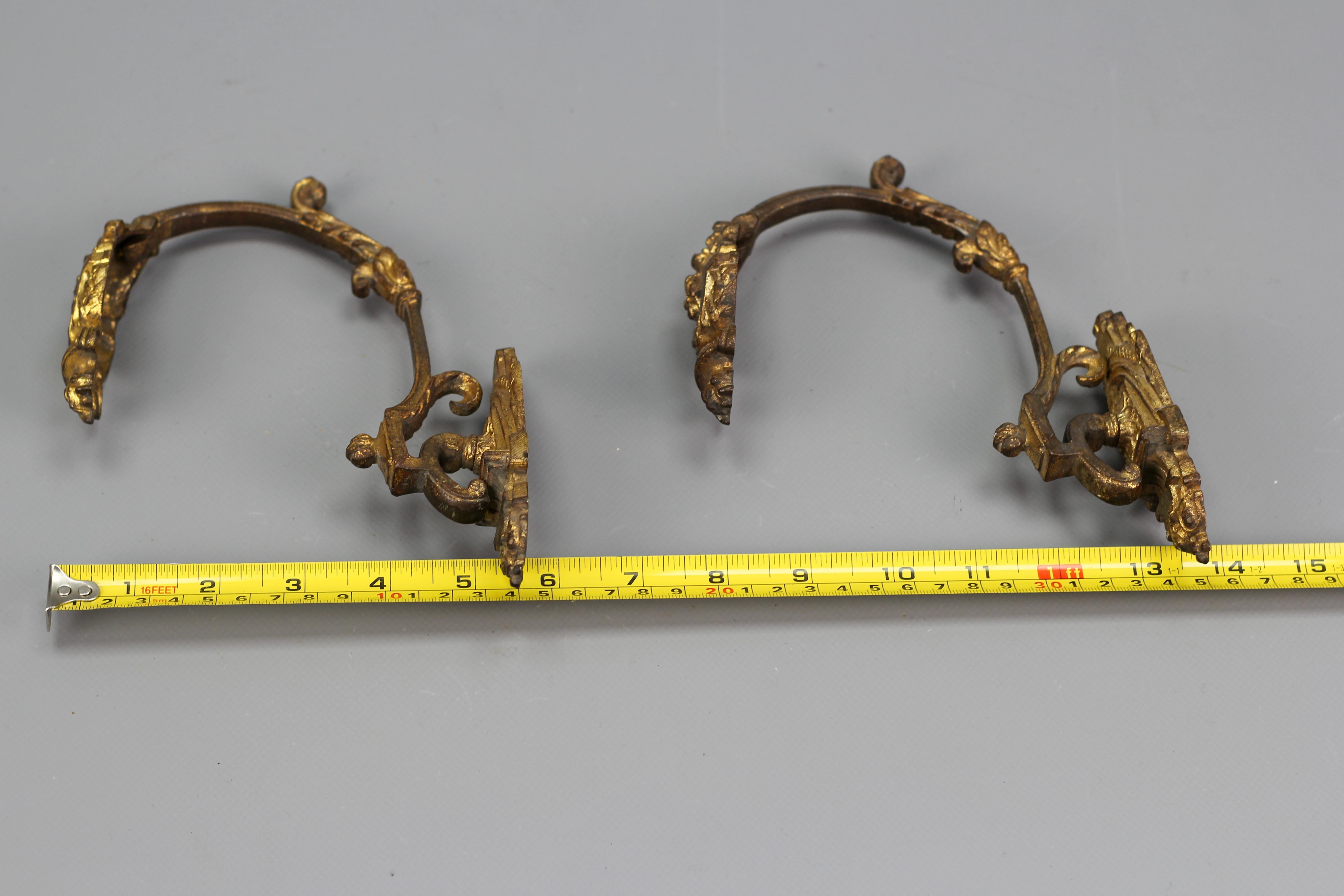 Pair of French Neoclassical Style Bronze Curtain Tiebacks or Curtain Holders 7