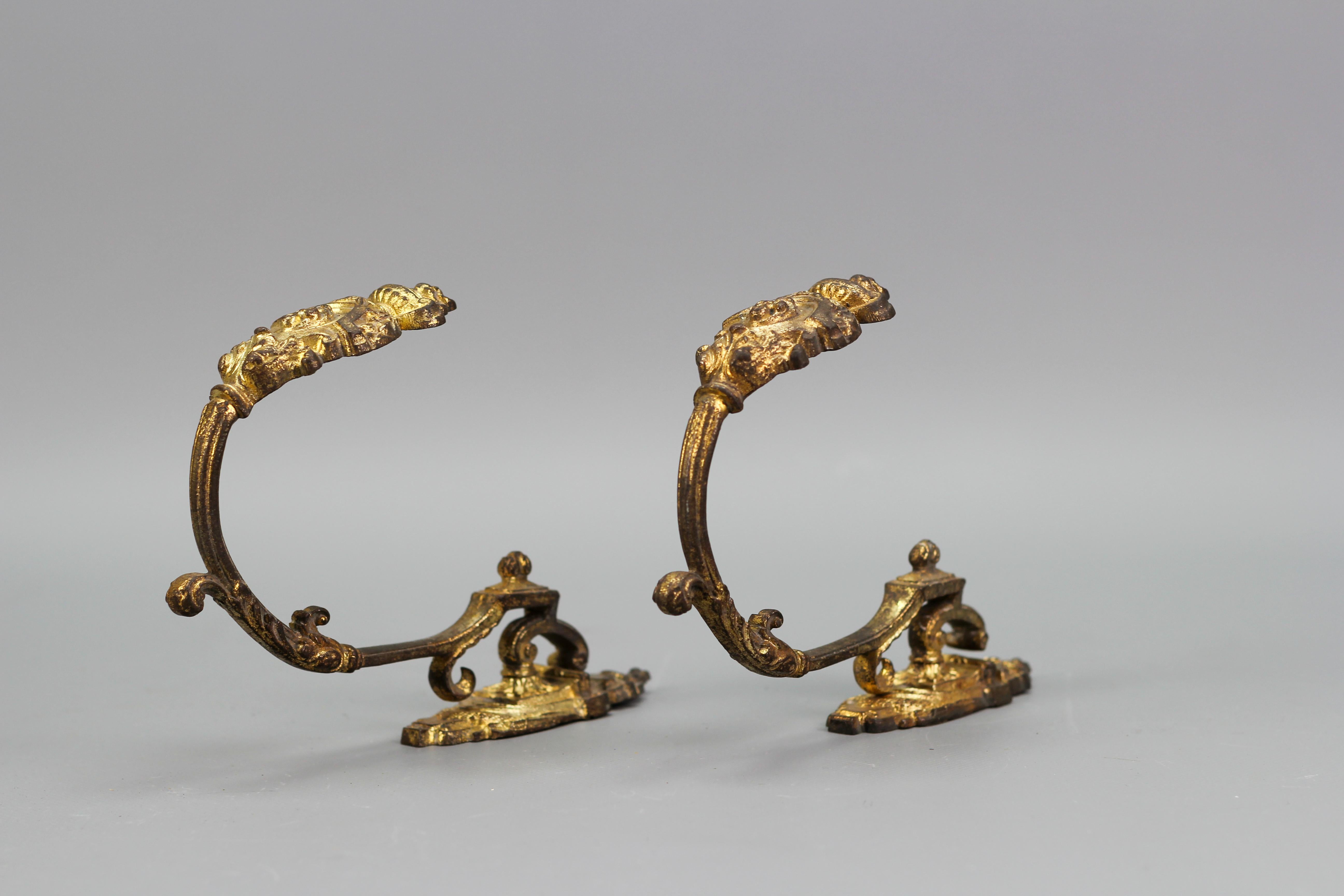 Pair of French Neoclassical Style Bronze Curtain Tiebacks or Curtain Holders 1