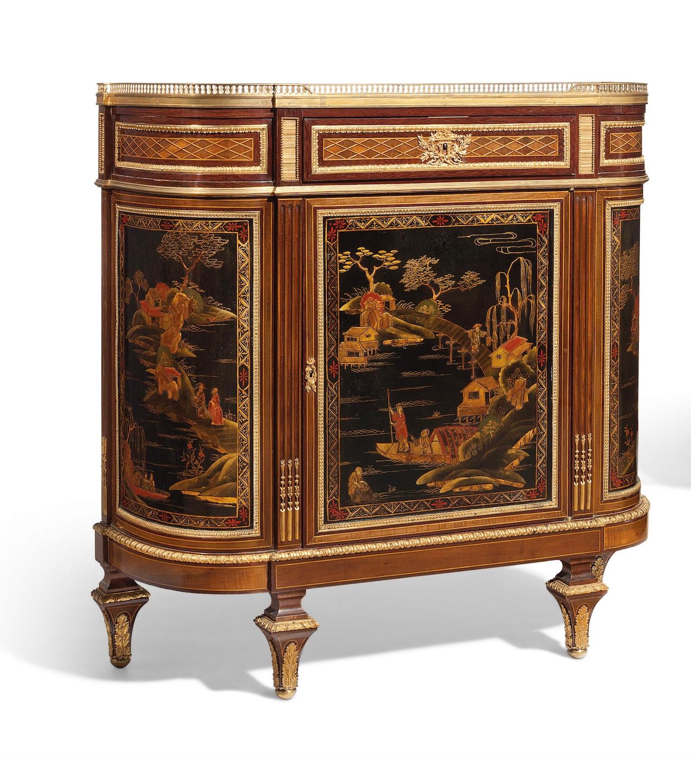Marble Pair of French Ormolu Cabinets of Louis XVI Style Last Quarter, 19th Century For Sale