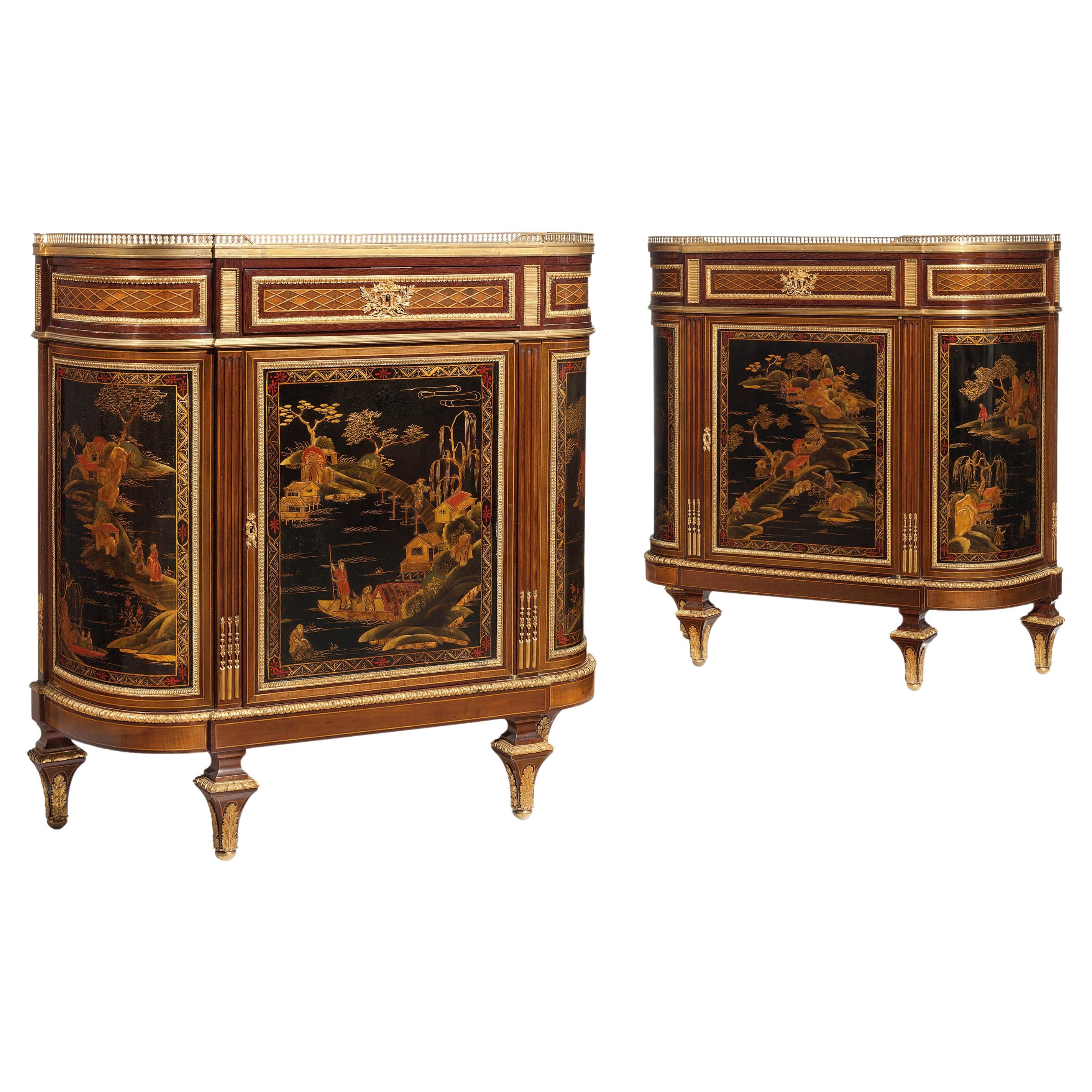 Pair of French Ormolu Cabinets of Louis XVI Style Last Quarter, 19th Century For Sale