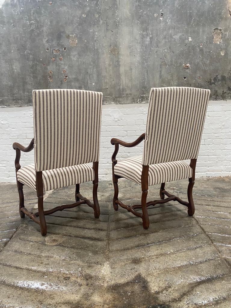 Upholstery A Pair of French Os de Mouton Open Armchairs For Sale