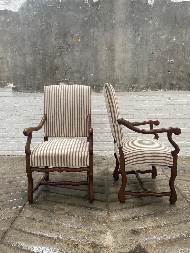 A Pair of French Os de Mouton Open Armchairs For Sale 1