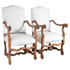 Paire de fauteuils en chêne Os de Mouton - 19ème siècle
