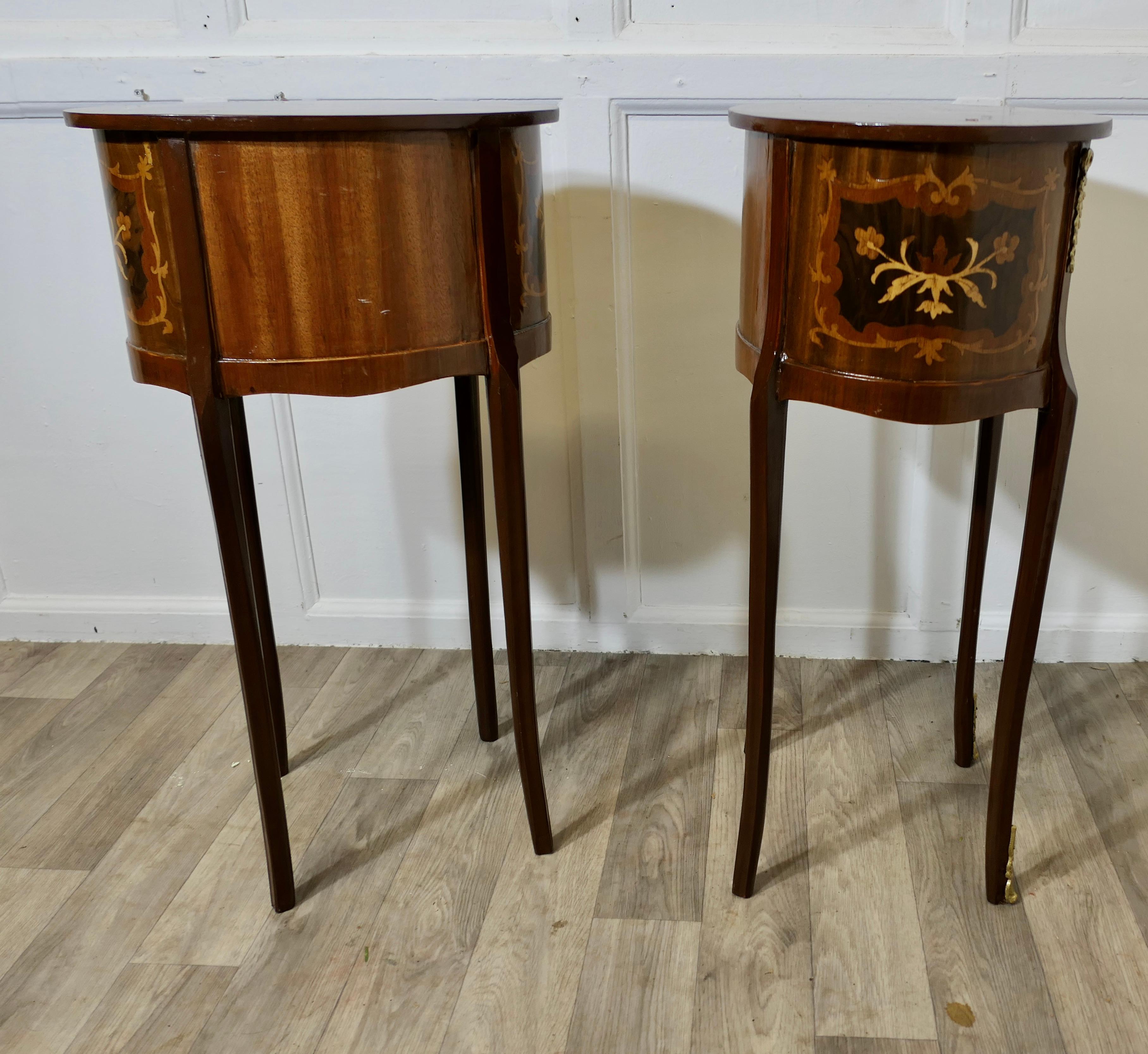 A Pair of French Oval Side Tables or Bedside Cabinets For Sale 1