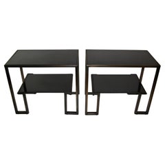 A Pair of French Paris Mid-Century-Modern Side Tables, Attributed to Jansen