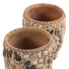 A Pair of French Planters with Shell Decoration. Contemporary.