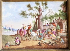 A Pair of French Porcelain Ceramic Plaques Painted By P W  2 Very lovely pieces