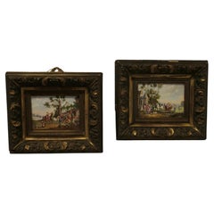 Antique A Pair of French Porcelain Ceramic Plaques Painted By P W  2 Very lovely pieces