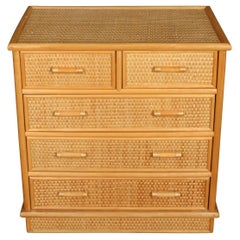 Vintage A Pair of French Rattan Chests