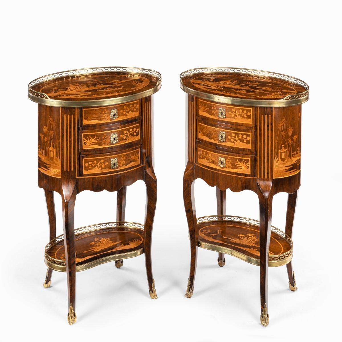 Pair of French Rosewood Occasional Tables In Good Condition For Sale In Lymington, Hampshire