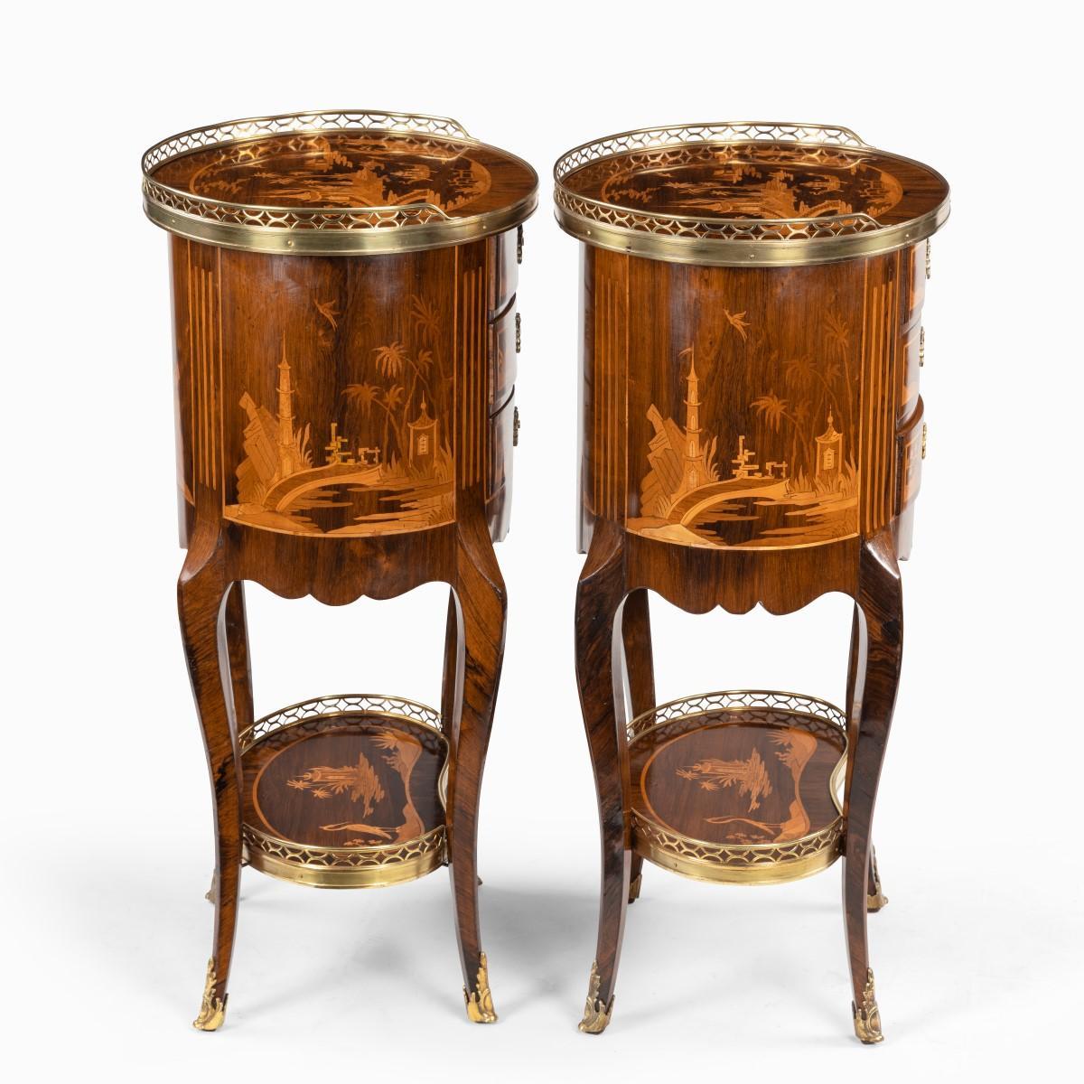 Pair of French Rosewood Occasional Tables For Sale 1