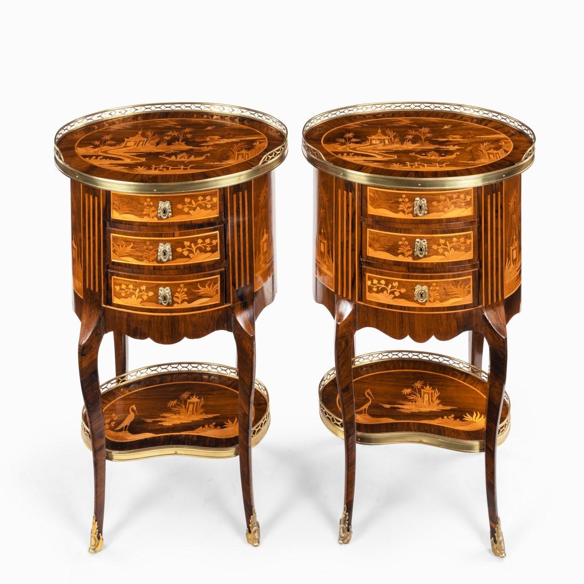 Pair of French Rosewood Occasional Tables For Sale 4