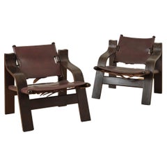 A Pair of French Safari Lounge Chairs C.1960's