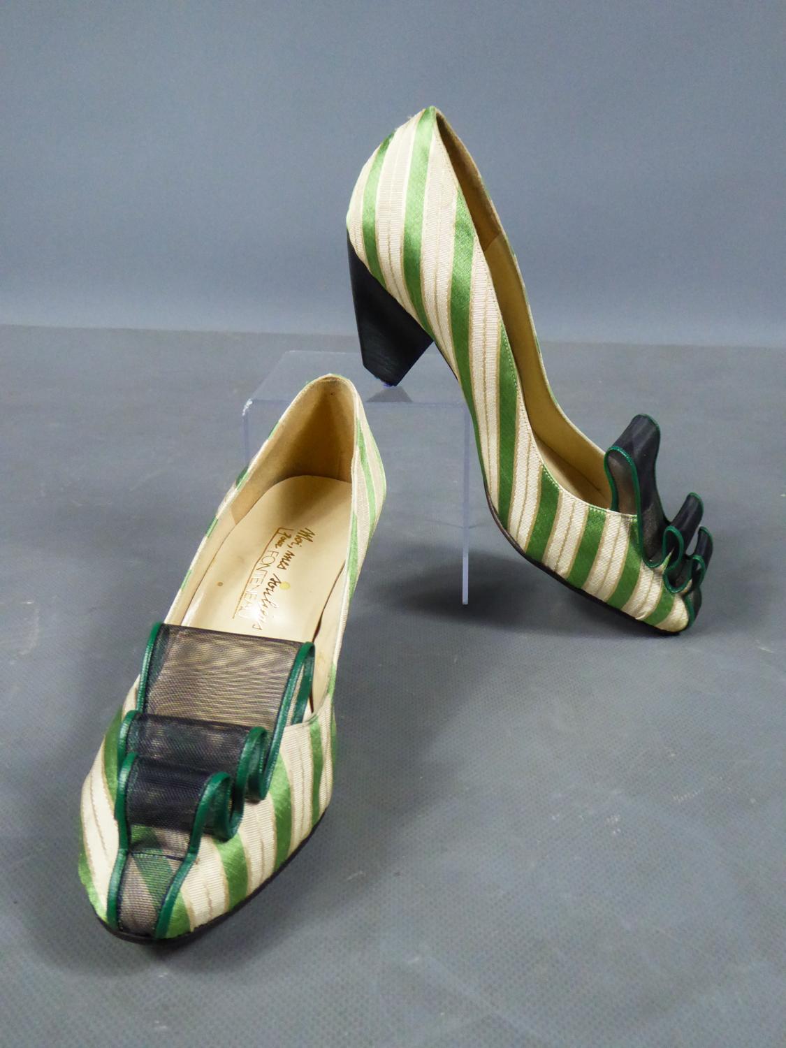 A pair of French Shoes Moi, mes souliers Heels for Fonteneau Circa 1970 For Sale 7