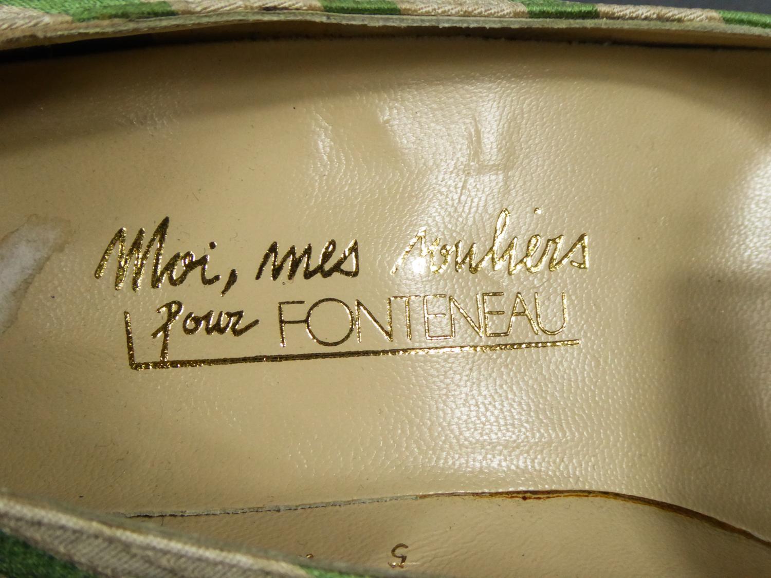 Marron Paire de chaussures à talons Moi, mes souliers pour Fonteneau, circa 1970 en vente