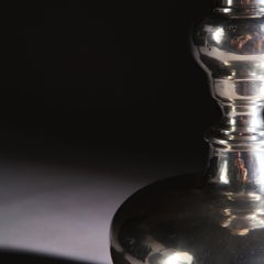 Pair of French Silver Double Gourd Candlestick Table Lamps