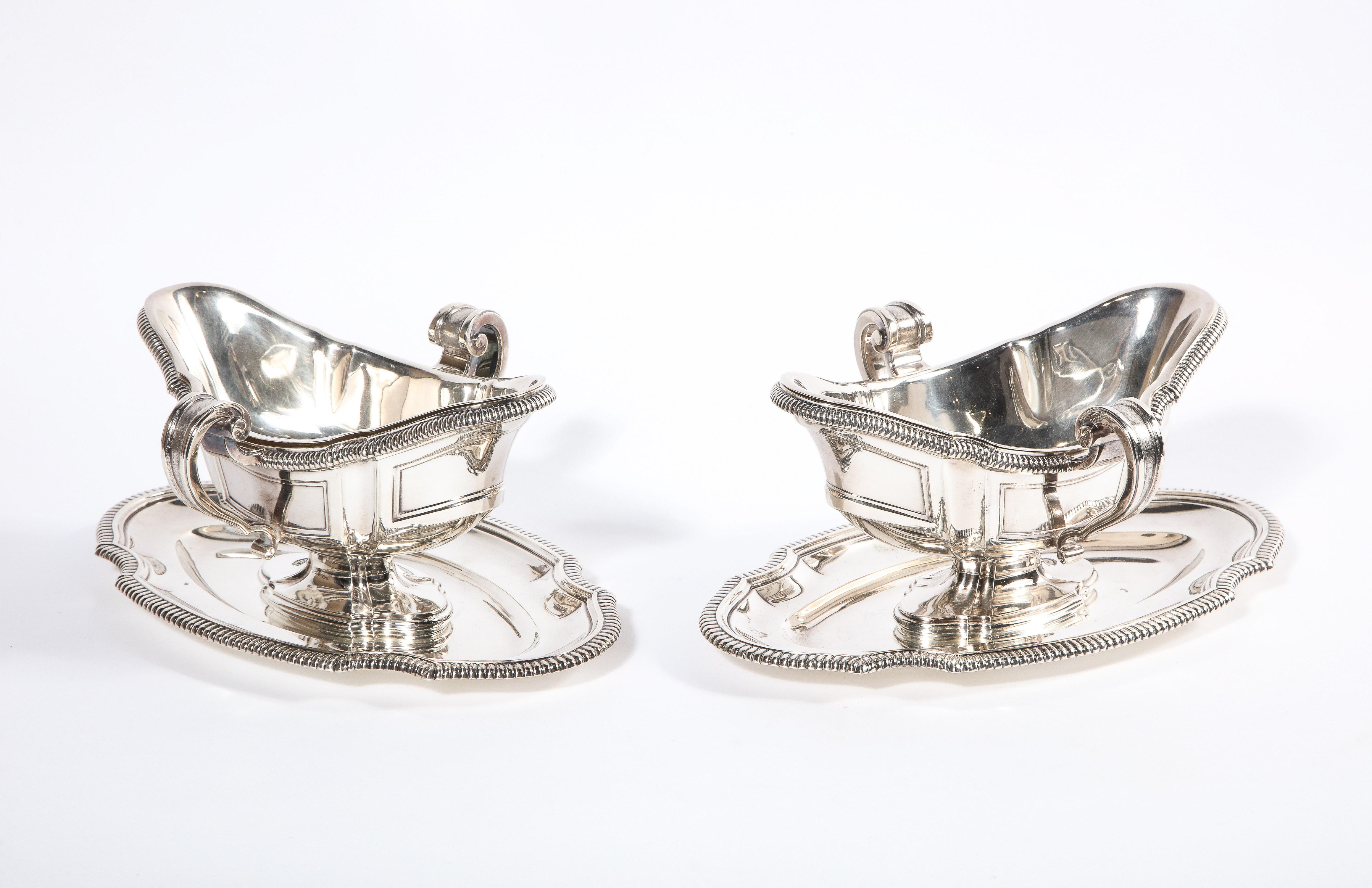 Pair of French Silver Sauceboats by Gustave Keller, Paris, circa 1880 13