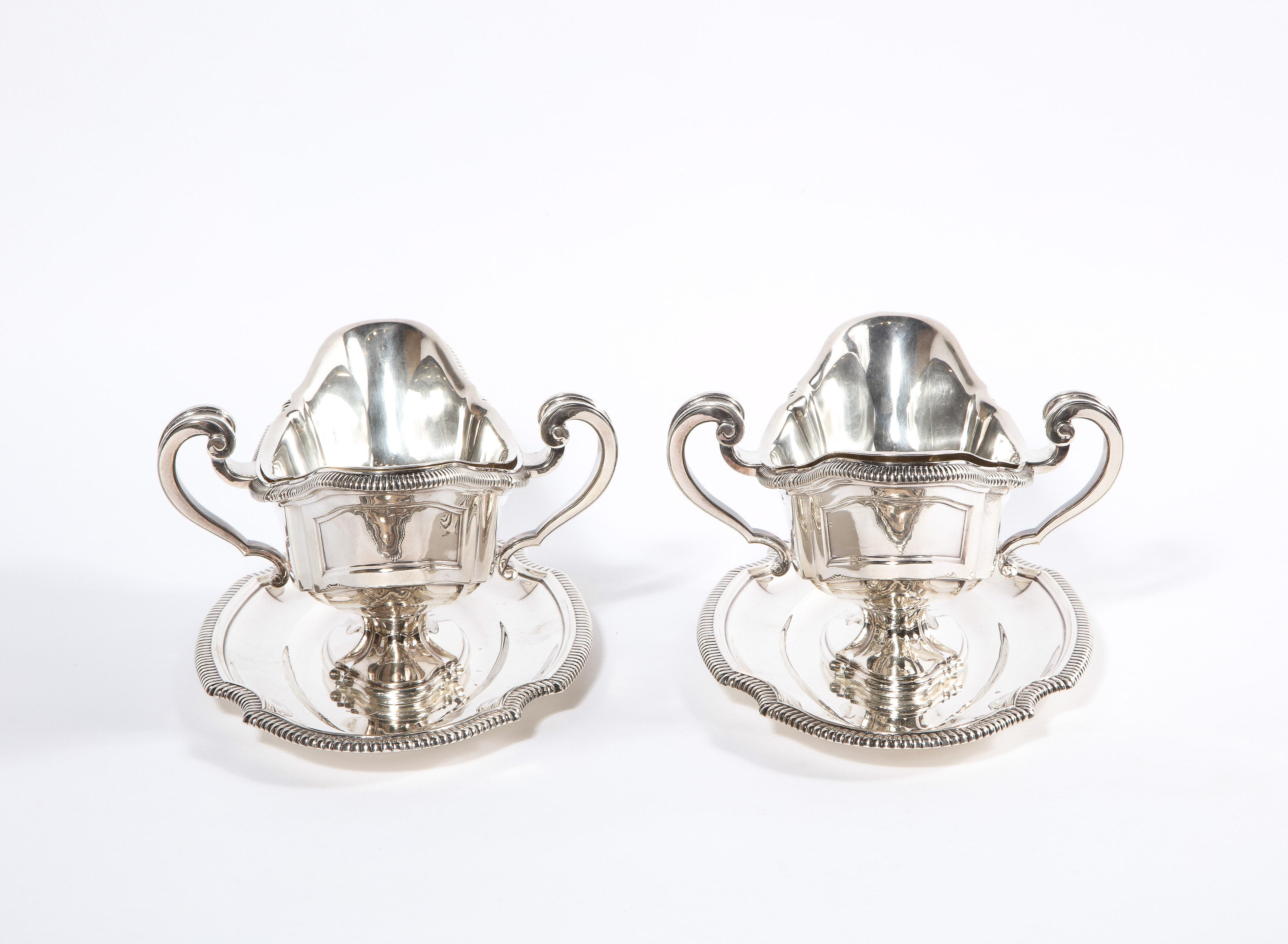Pair of French Silver Sauceboats by Gustave Keller, Paris, circa 1880 2