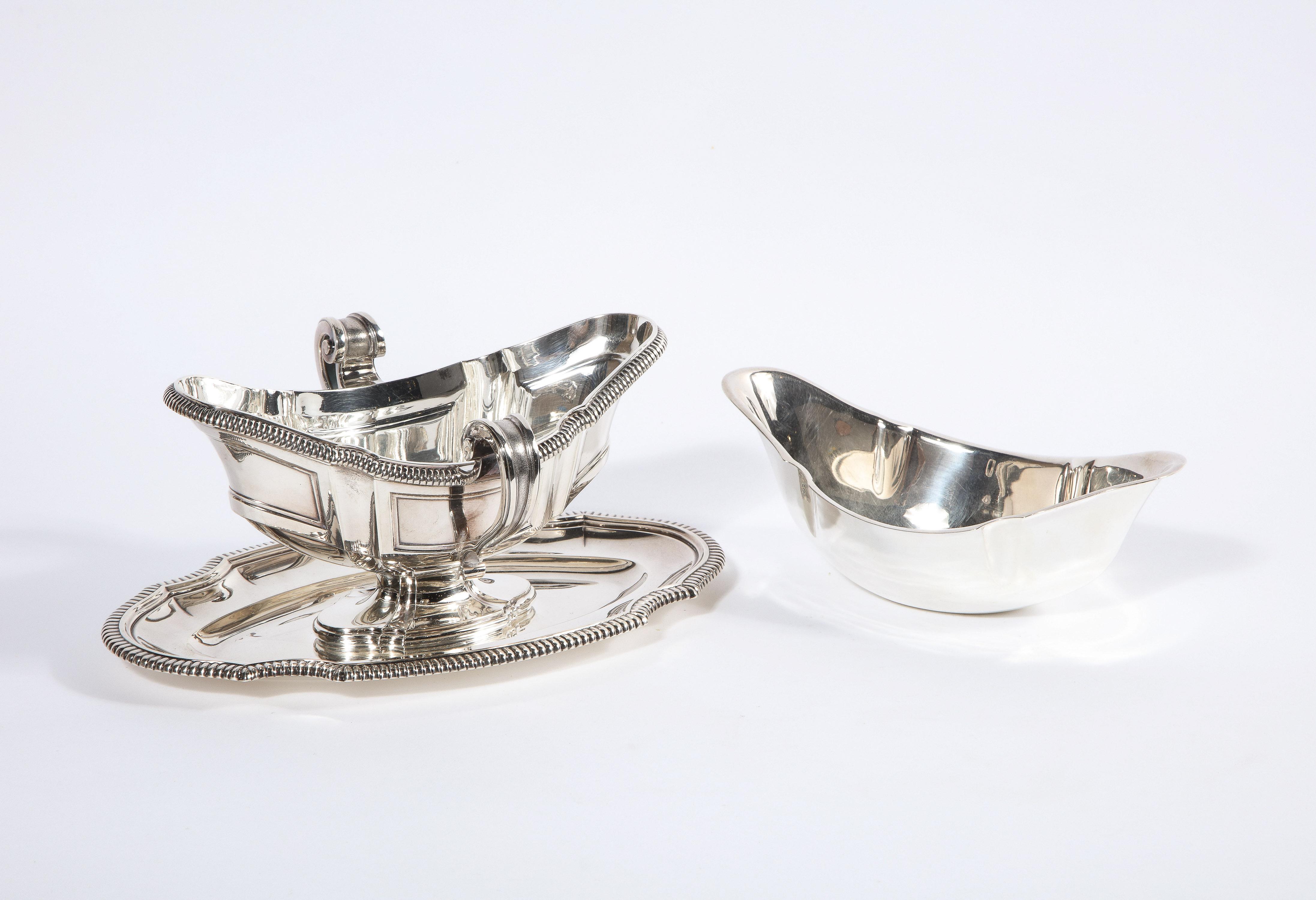 Pair of French Silver Sauceboats by Gustave Keller, Paris, circa 1880 4