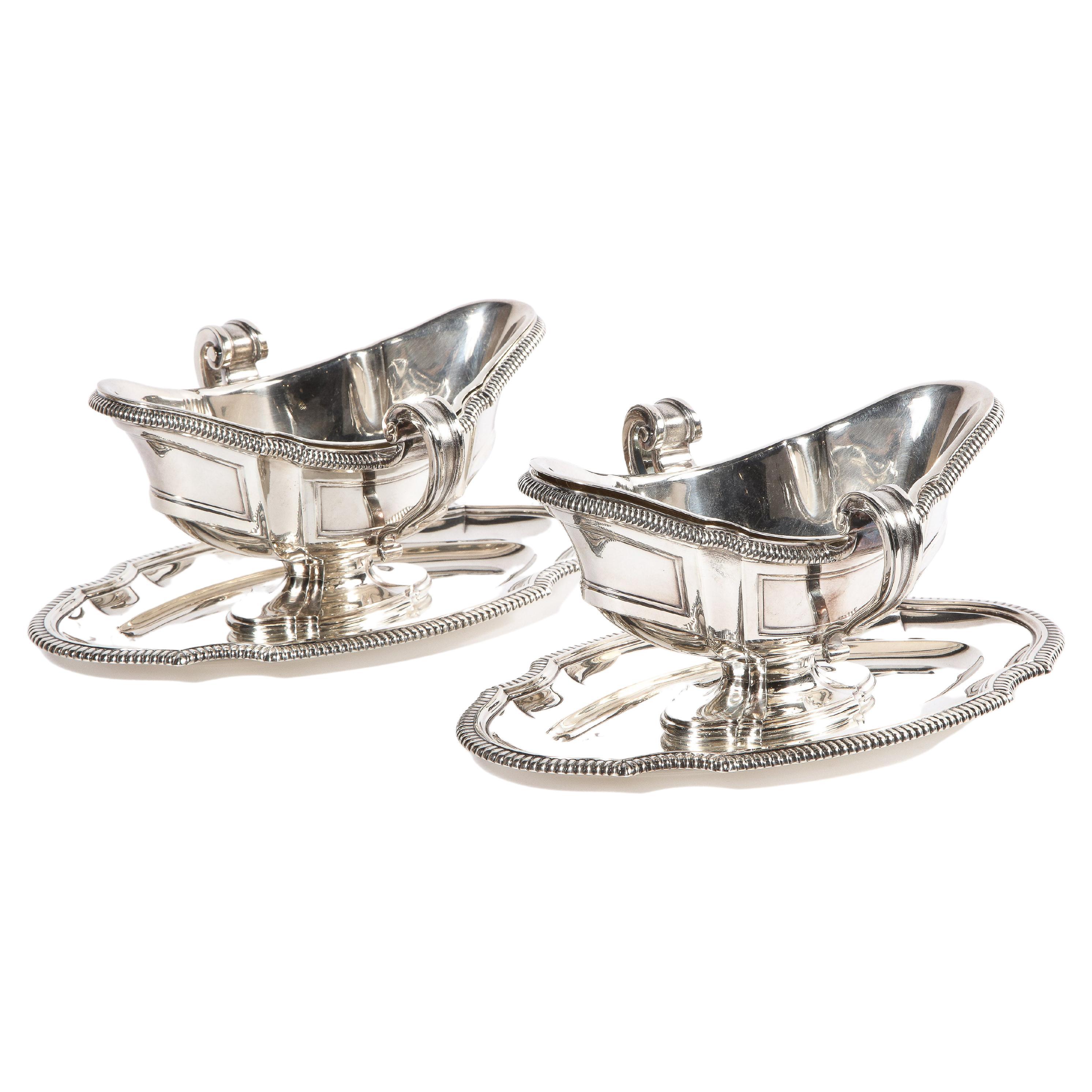 Pair of French Silver Sauceboats by Gustave Keller, Paris, circa 1880
