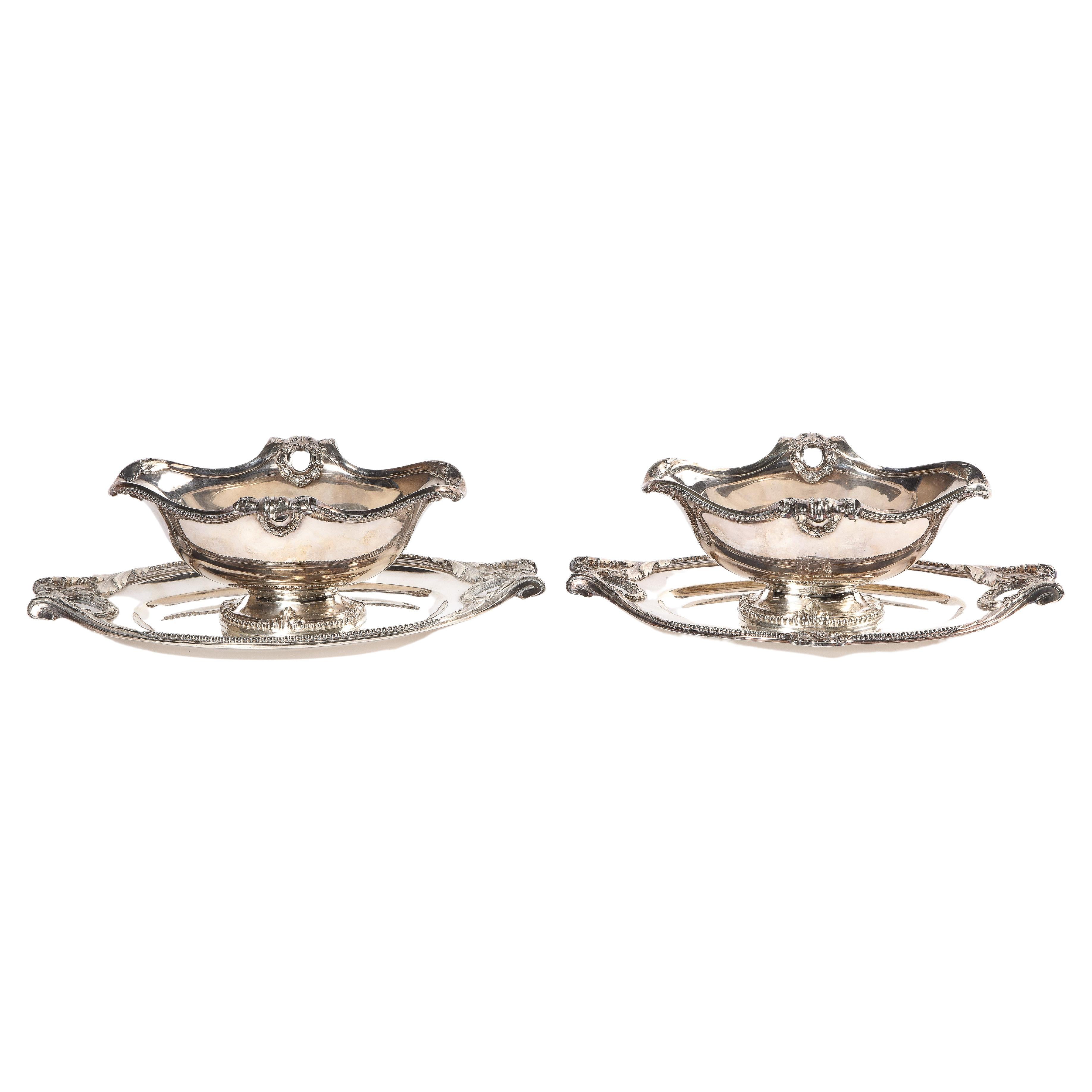 Pair of French Silver Sauceboats, Possibly Tetard Freres Paris, Circa 1880 In Good Condition In New York, NY