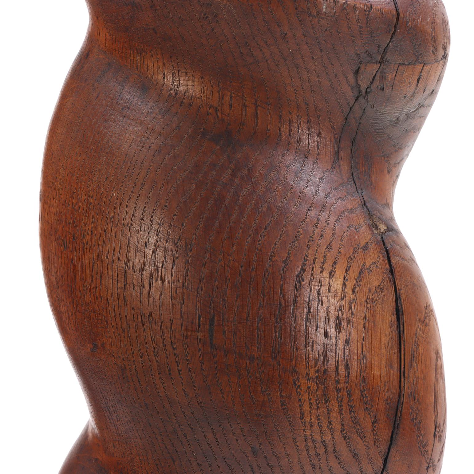 A Pair of French solid oak barley twist columns, C. 1860. In Good Condition For Sale In Philadelphia, PA