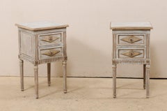 Pair of French Style Inspired Carved-Wood Side Chests from Reclaimed Wood