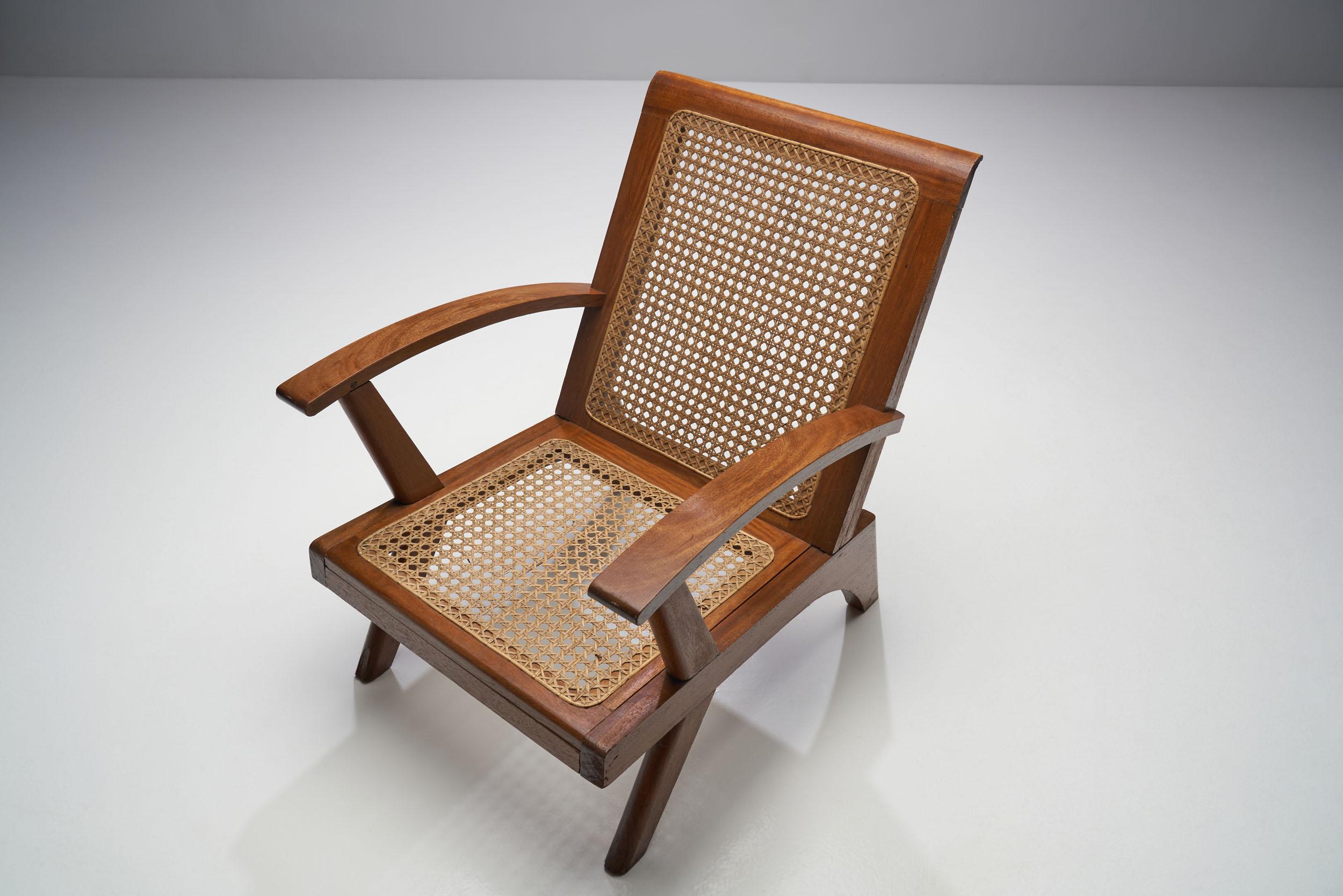 Pair of French Teak Armchairs, France, 1950s For Sale 1