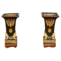 Antique A Pair of French Tole Urns