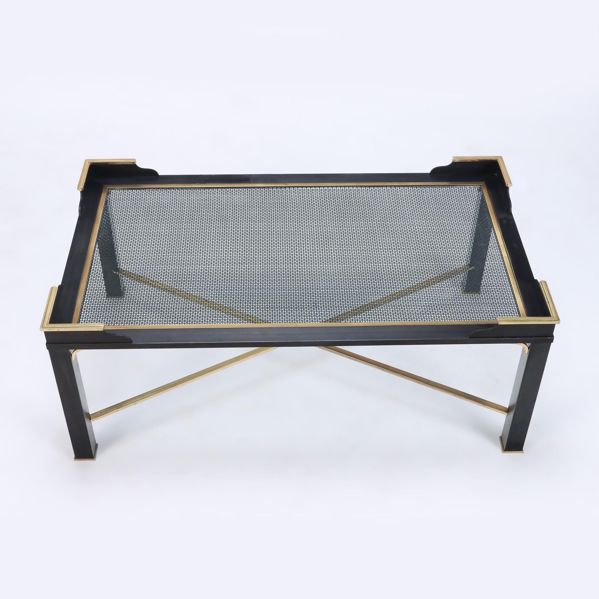 Late 20th Century Pair of French Two Tone Bronze Coffee Tables Attributed to Jansen, C 1970 For Sale