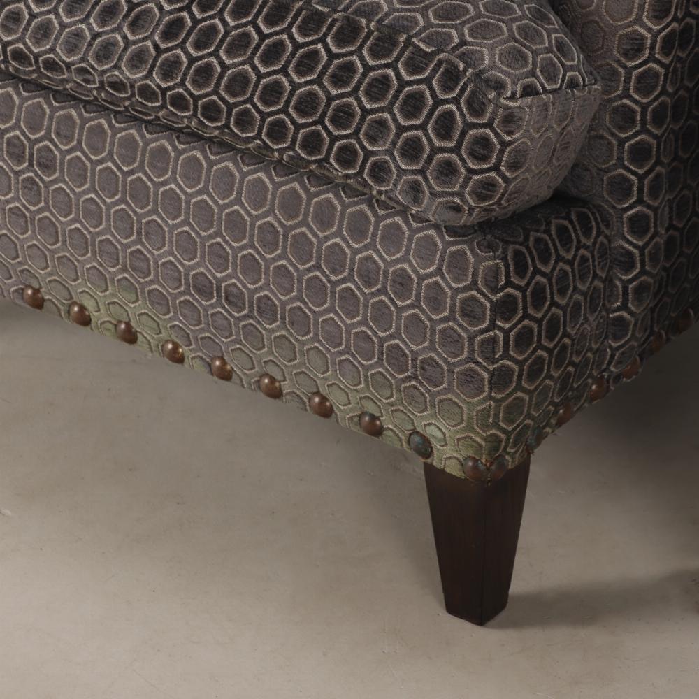 Upholstery A pair of French Upholstered Bergere Armchairs For Sale