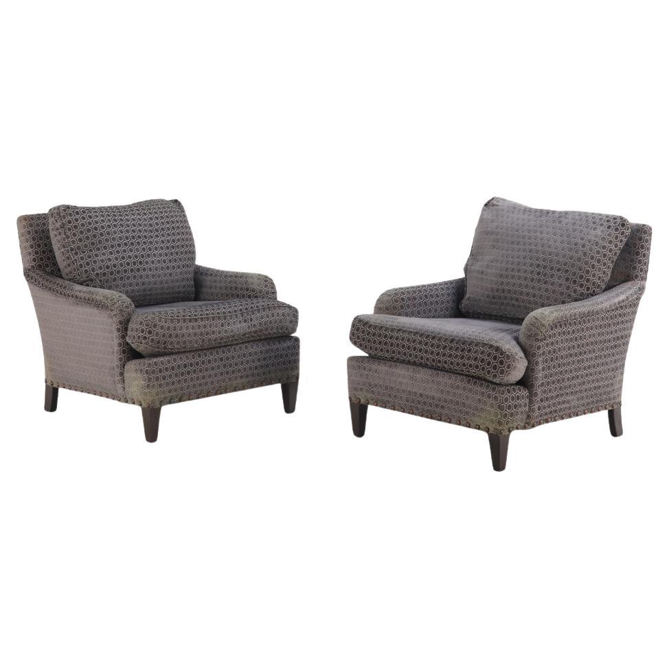 A pair of French Upholstered Bergere Armchairs