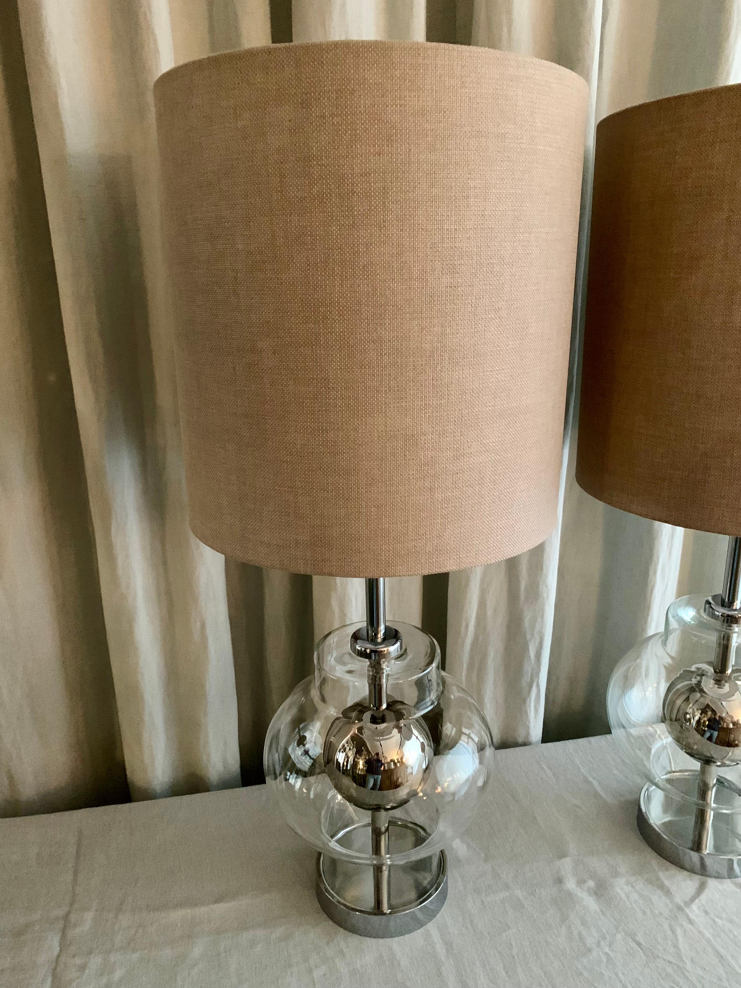 Paire de lampes de table françaises vintage de l'ère spatiale Bon état - En vente à Hellerup, DK