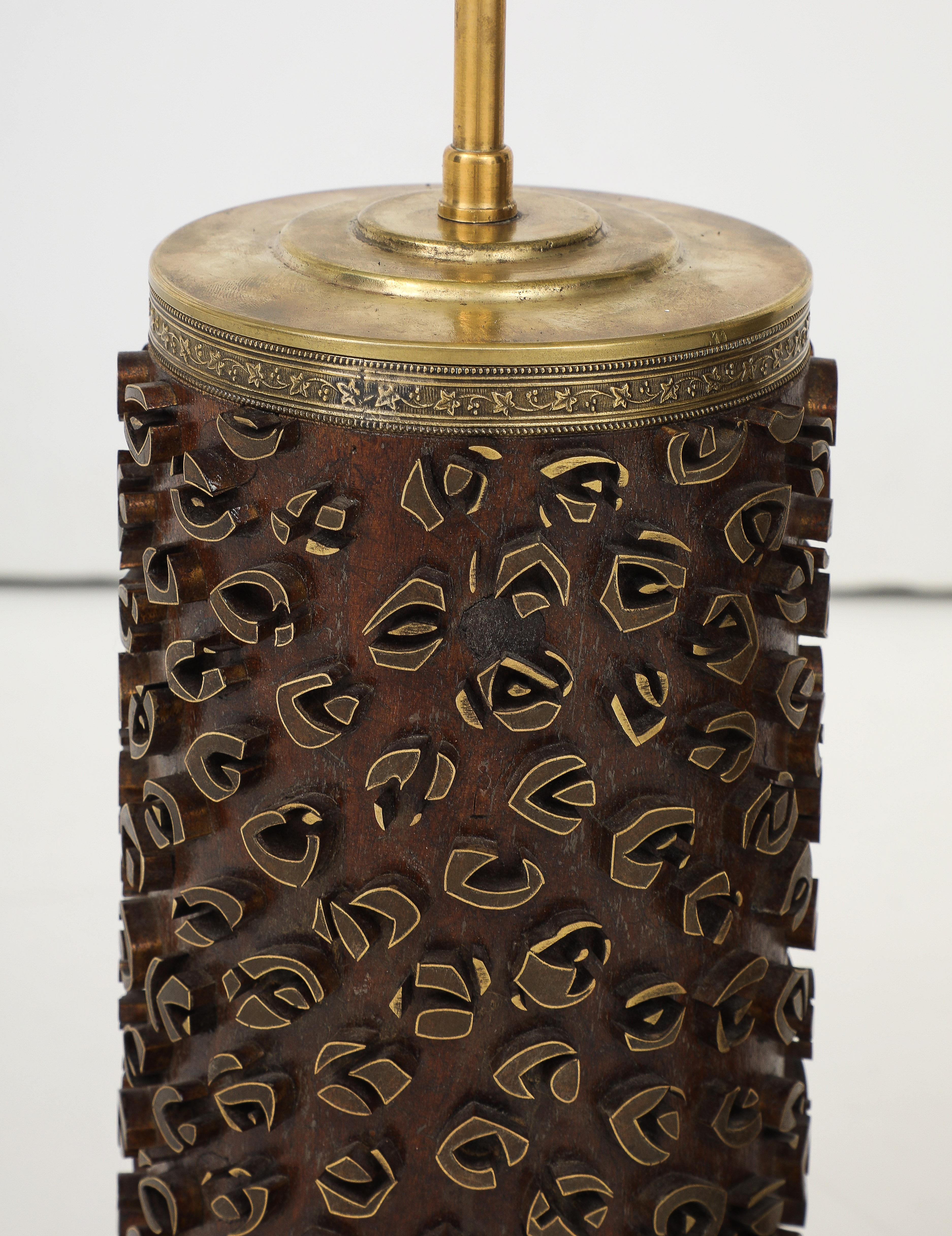 Brass A Pair of French Wallpaper Roller Lamps, circa 1960s For Sale