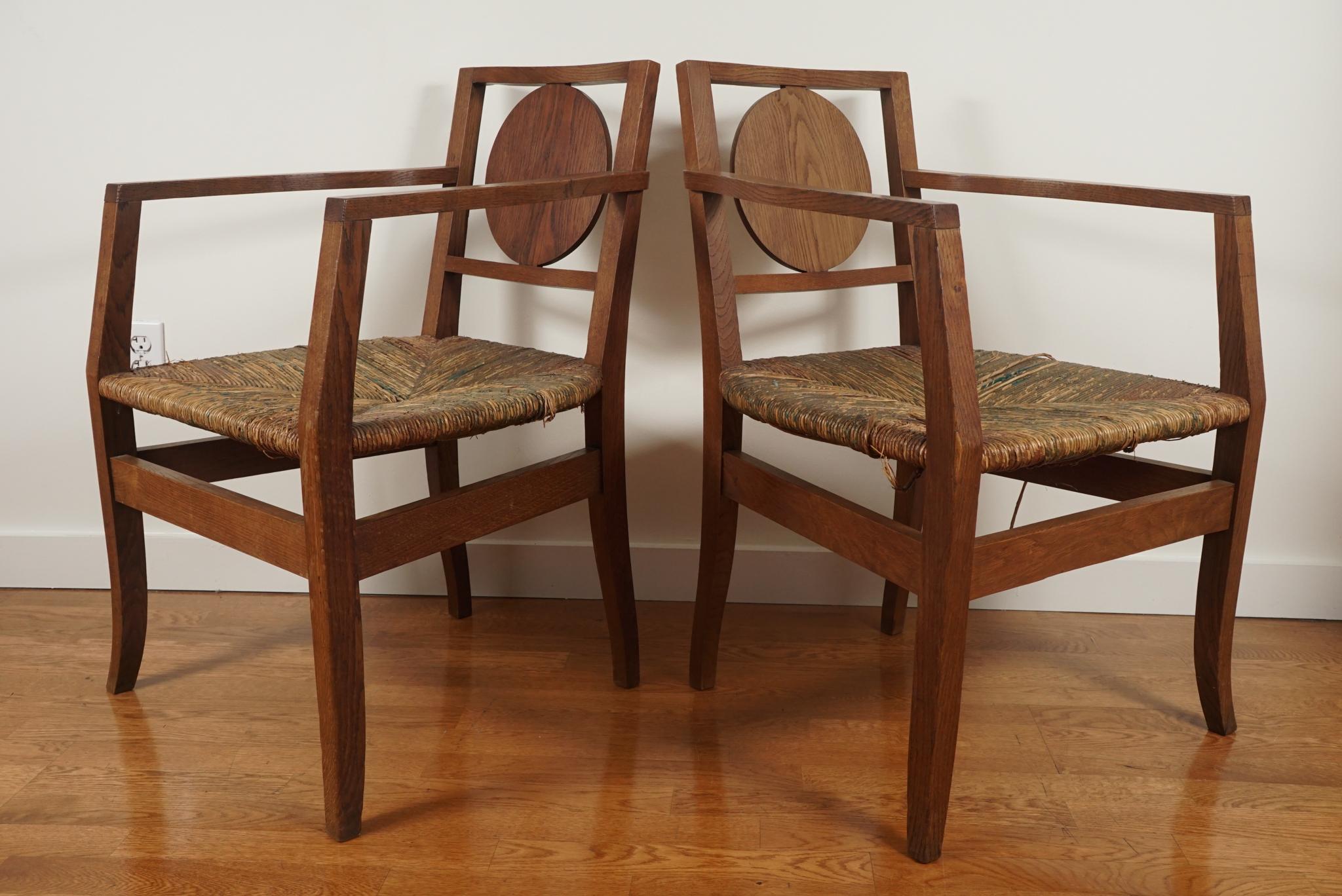 Pair of French Wood Armchairs For Sale 5