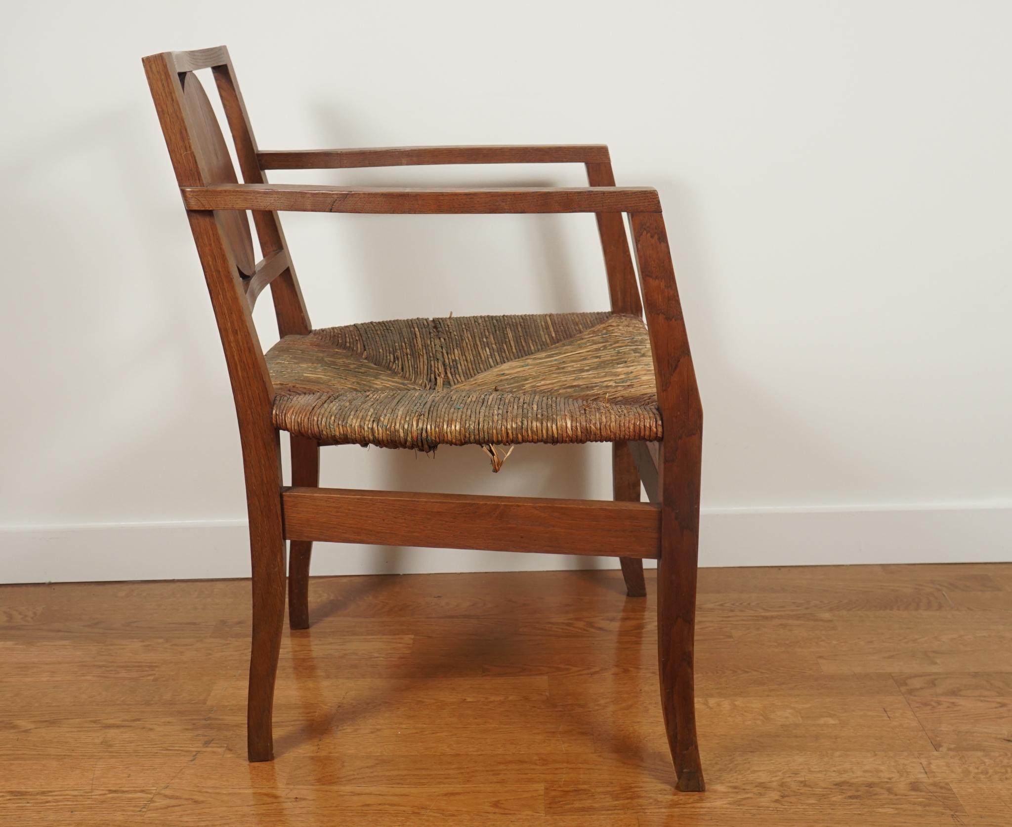 Pair of French Wood Armchairs In Good Condition For Sale In Hudson, NY