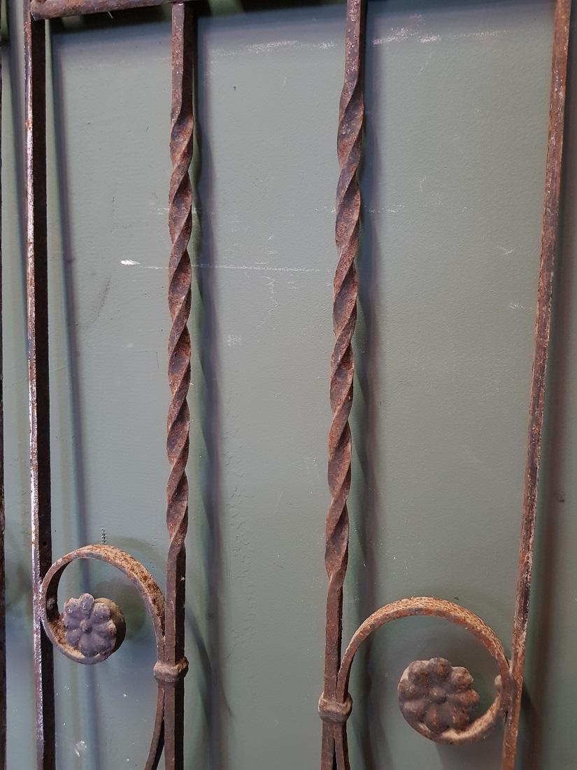 Pair of French Wrought Iron Door Grilles from the 1st Half of the 20th Century In Good Condition In Raalte, NL