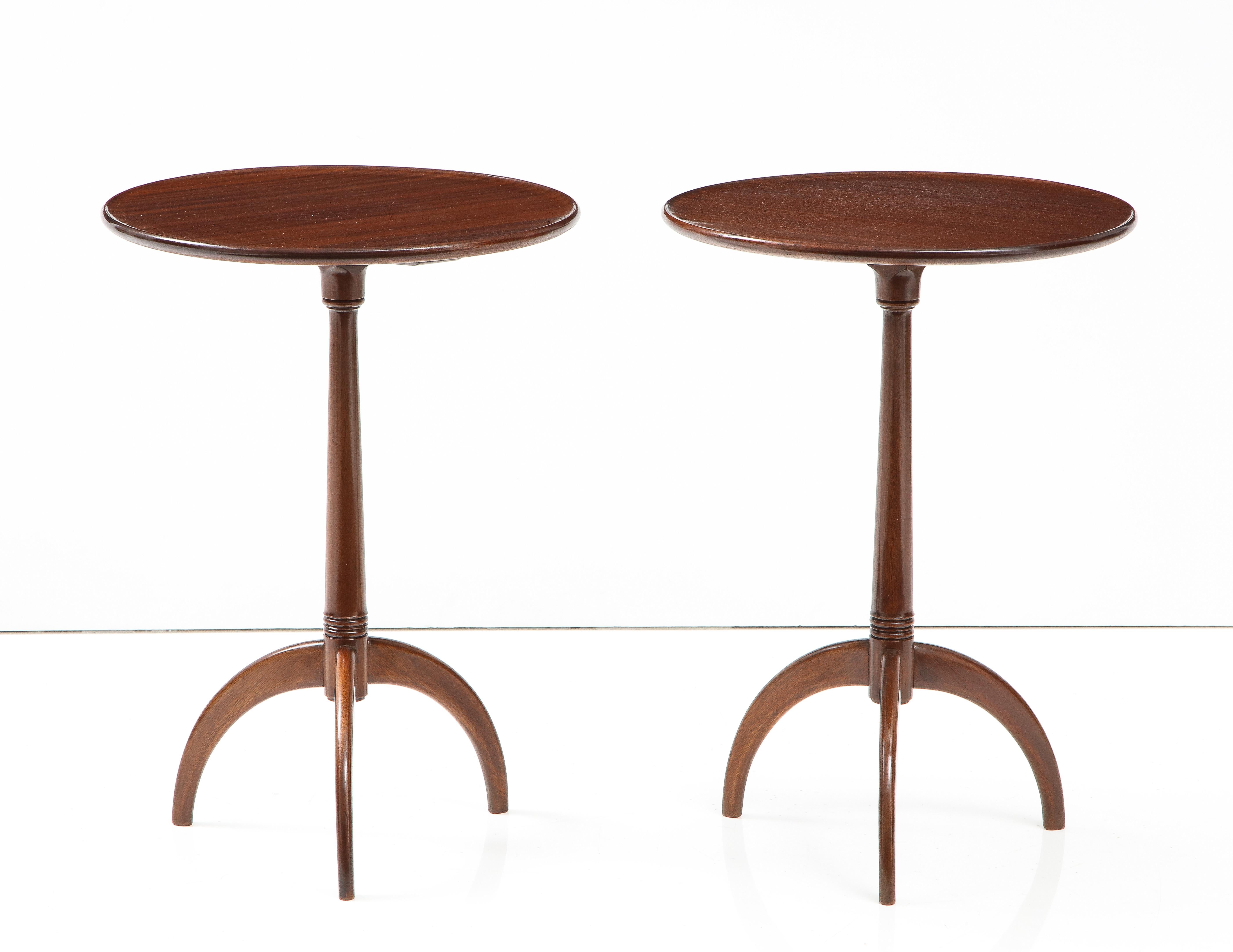 Scandinavian Modern Pair of Frits Henningsen Side Tables, circa 1940s