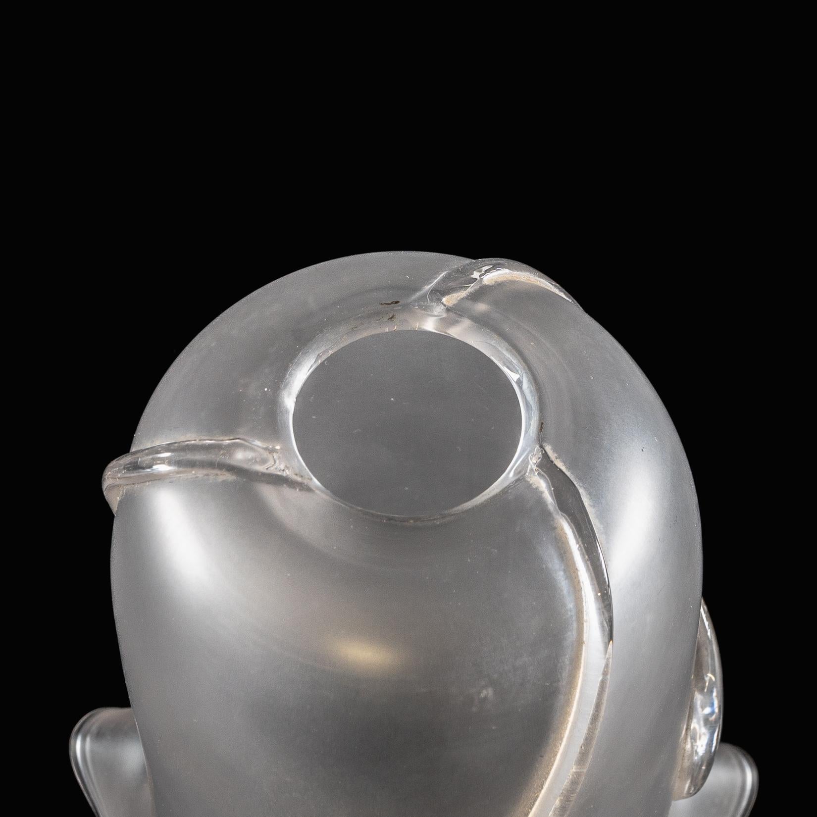 A Pair of Frosted Glass Shades with Teardrop Embellishments & Ruffled Rims For Sale 12