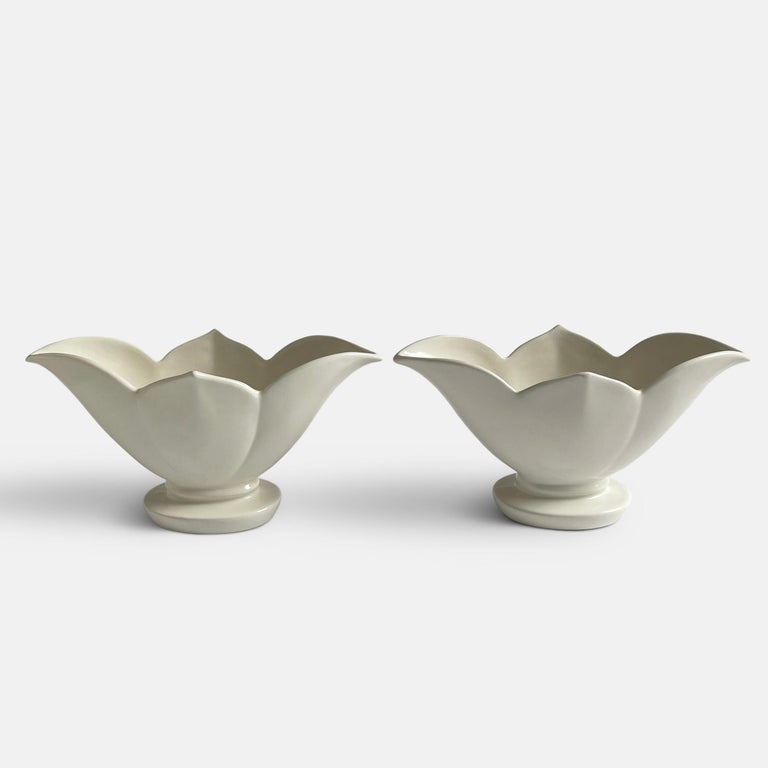 Pair of Fulham Pottery Lotus Vases For Sale at 1stDibs